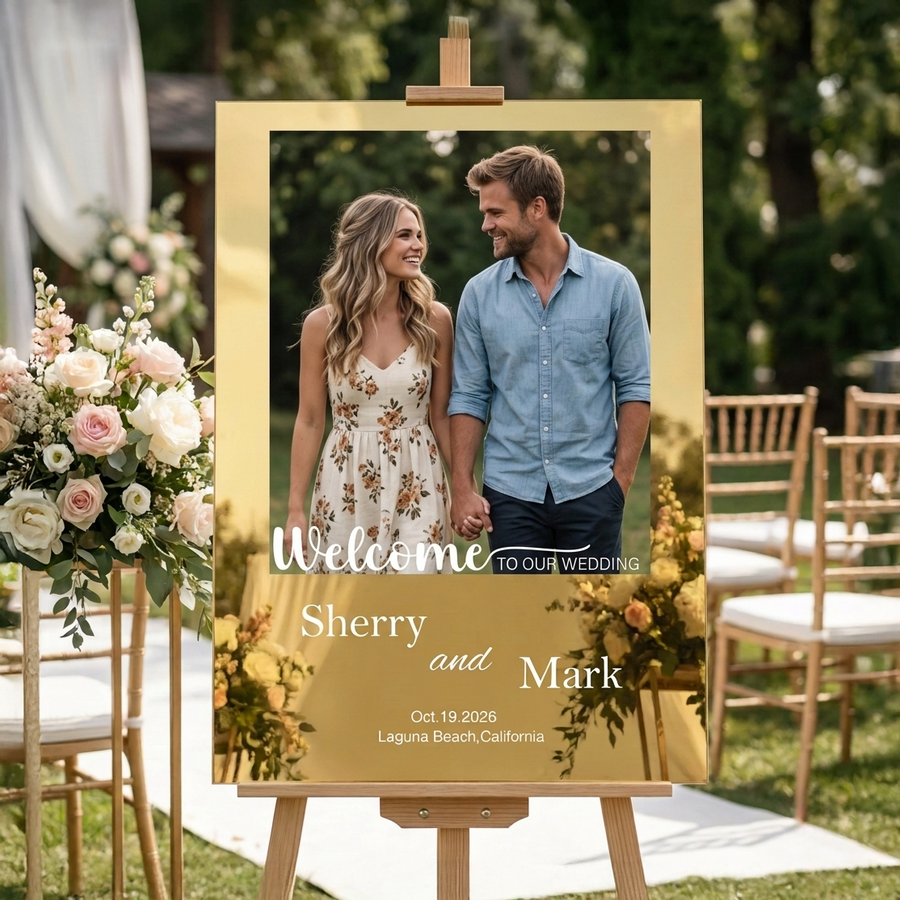 Bridal shower welcome sign personalized bride to be poster custom name and photo wedding shower sign modern bridal shower decoration