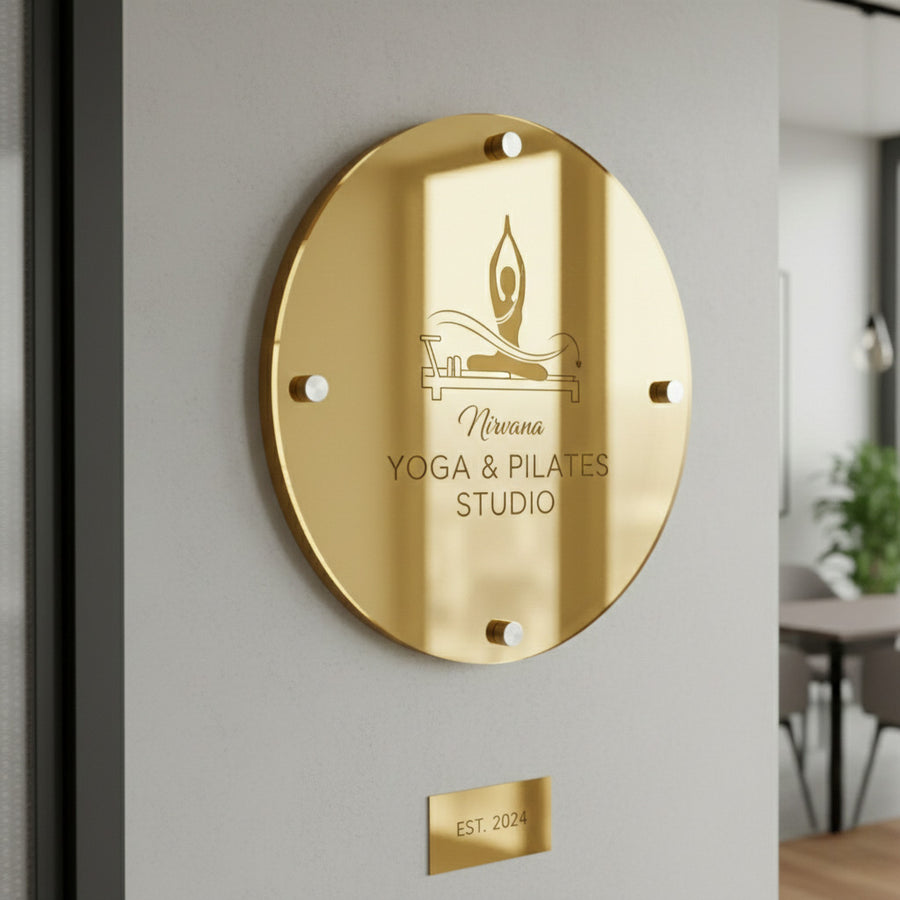 Storefront bakery sign elegant wall-mounted acrylic sign boutique small business logo sign ready to hang custom shop commercial sign