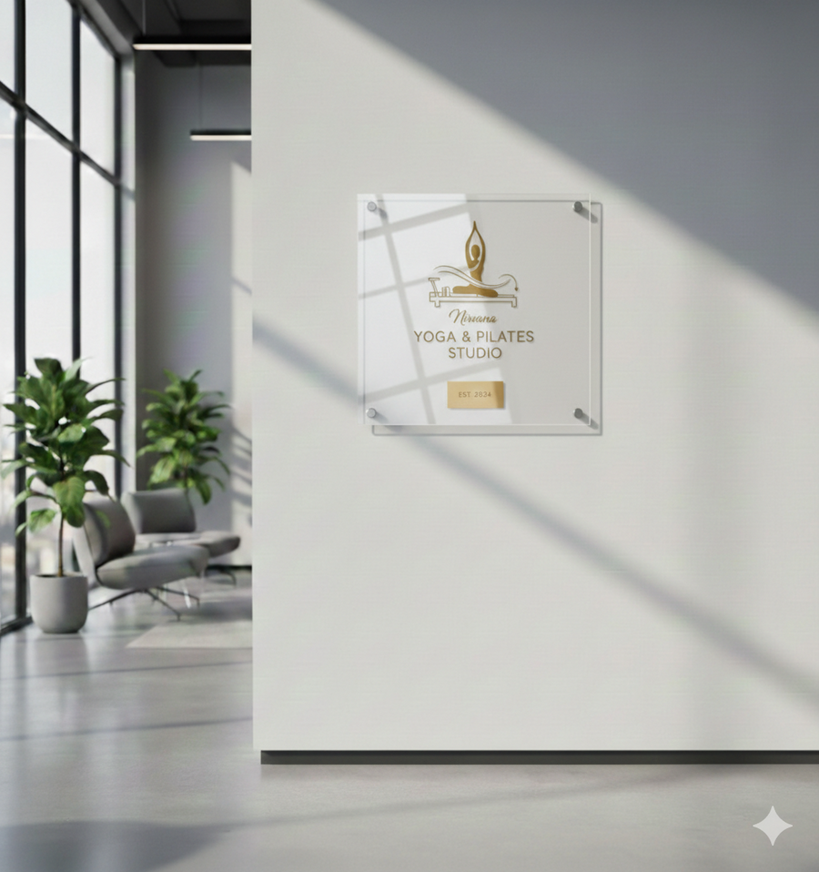 Storefront bakery sign elegant wall-mounted acrylic sign boutique small business logo sign ready to hang custom shop commercial sign