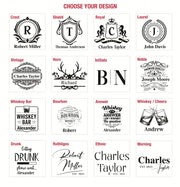 a collection of personalized designs, including monikers, logos, and text, that can be used for various purposes such as gifts, stationery, or wall art. The designs vary in style and theme, ranging from vintage and whiskey-related to ethnic and morning-themed. The image does not contain any redundancy or vague descriptions, and it focuses on showcasing the diverse range of designs available for personalization.