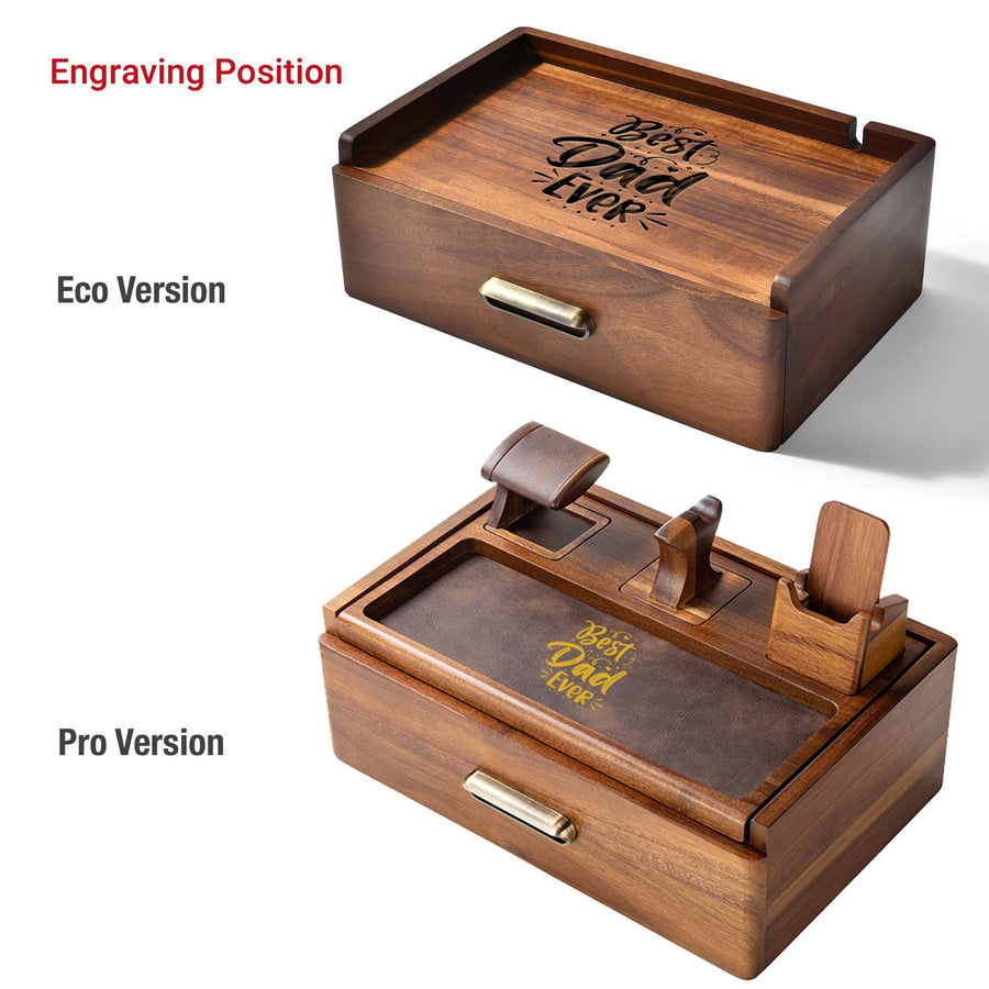 Acacia docking station with tech holders