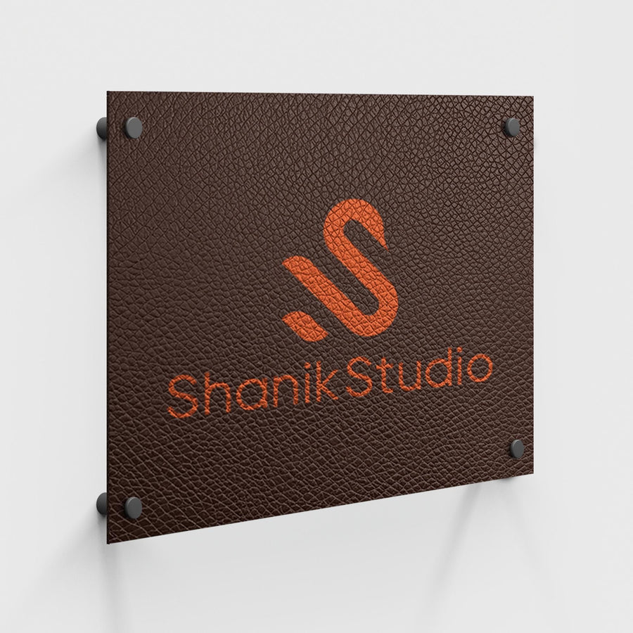 Custom Leather Office Sign Personalized Name Plate Executive Door Plaque Modern Workplace Decor Professional Office Gift