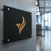 Custom Leather Office Sign Personalized Name Plate Executive Door Plaque Modern Workplace Decor Professional Office Gift