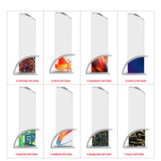 Available base designs include Vintage, Dots, Gradient, Circle patterns, and more. Choices also feature Shapes, Ribbon, Seamless, and Gold patterns, suitable for customizing the look of award plaques.