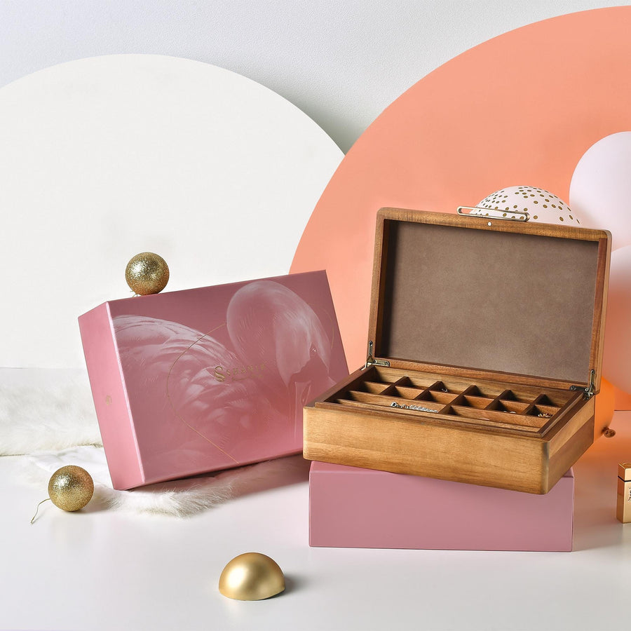 Wooden Jewelry Box for Women & Men  Jewelry Organizer Box with Removable Divider