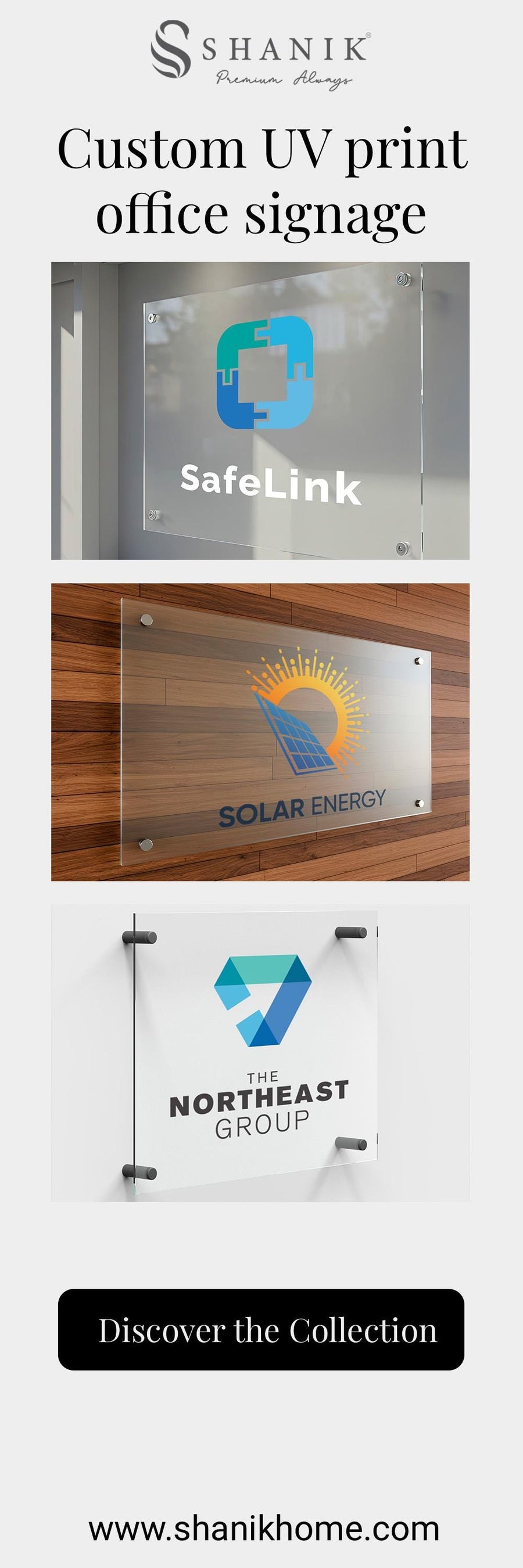Custom UV print office signage modern acrylic wall nameplate for business branding personalized logo display reception desk decor