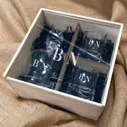 Custom Whiskey Decanter Set Personalized Glassware Gift Box