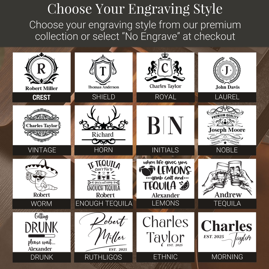 a collection of monochrome logos and text, each representing a different engraved style. The logos and text are arranged in a grid format, with each row representing a different engraved style and each column representing a different logo or text. The image does not contain any redundancy or vague wording, and it does not describe each individual image separately.