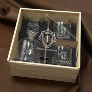 Custom Whiskey Decanter Set Personalized Glassware Gift Box