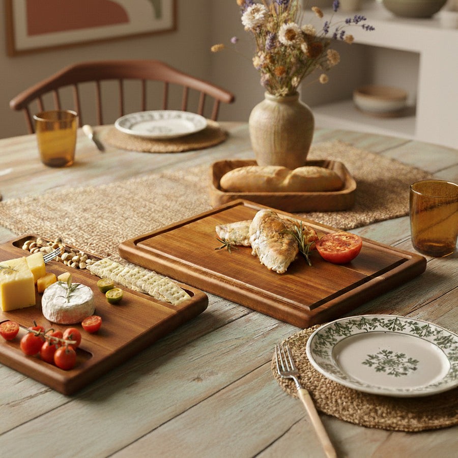 Engraved Wooden Cutting Board Reversible Acacia Serving Board 25th Anniversary Gift for Husband Butcher Platter with Sections