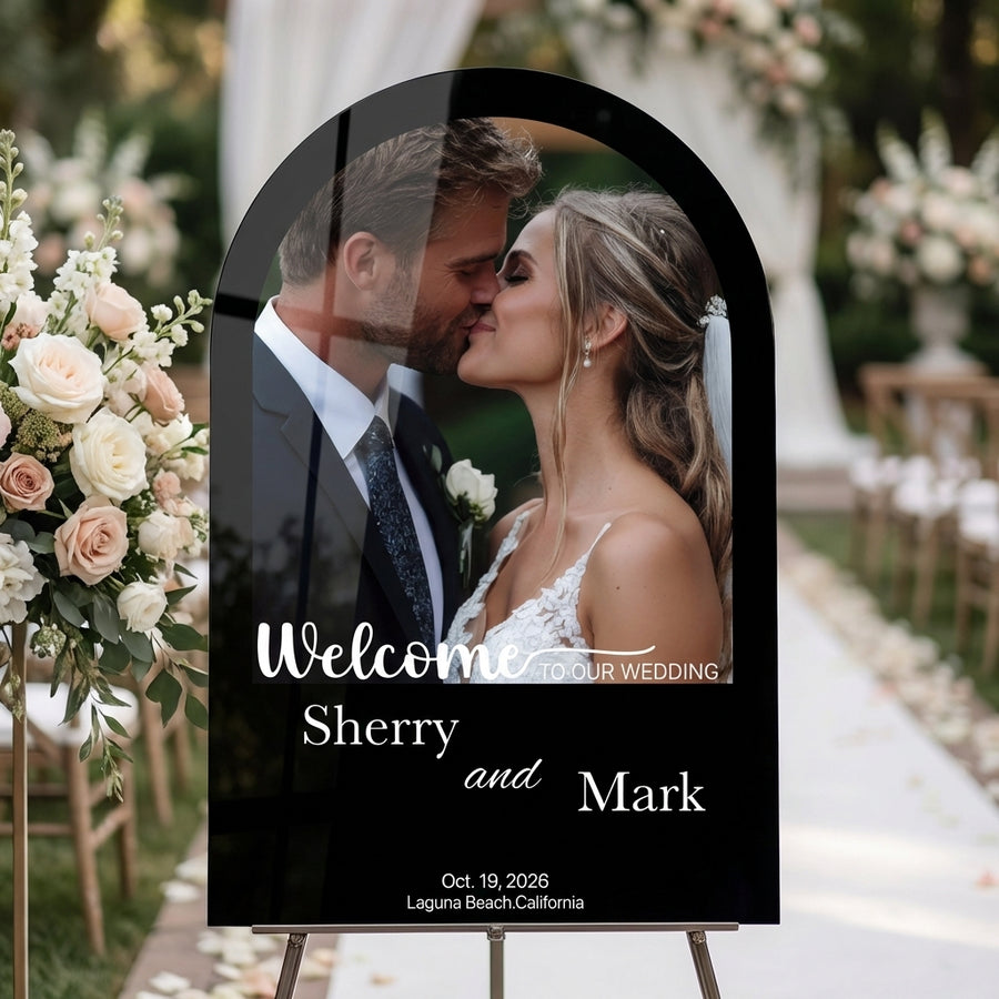 Bridal shower welcome sign personalized bride to be poster custom name and photo wedding shower sign modern bridal shower decoration