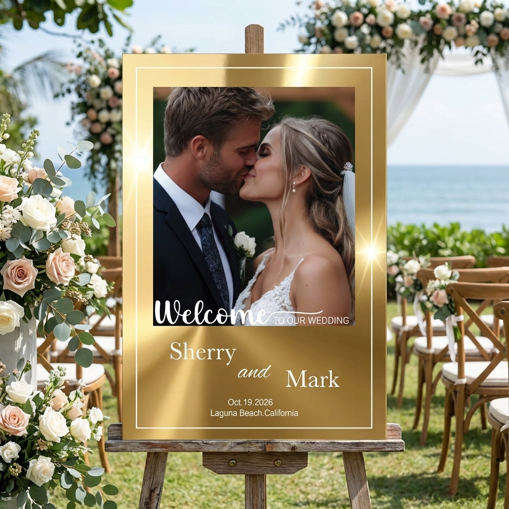Bridal shower welcome sign personalized bride to be poster custom name and photo wedding shower sign modern bridal shower decoration