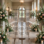 Classic poster wedding seating chart sign black and white elegant wedding seat chart guest list sign rectangular acrylic wedding table plan