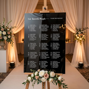 Classic poster wedding seating chart sign black and white elegant wedding seat chart guest list sign rectangular acrylic wedding table plan