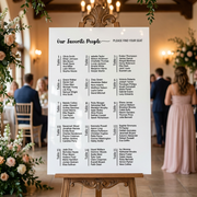 Classic poster wedding seating chart sign black and white elegant wedding seat chart guest list sign rectangular acrylic wedding table plan