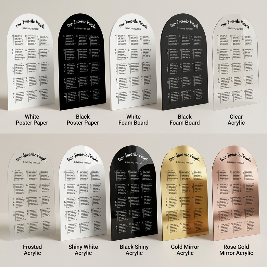 Classic poster wedding seating chart sign black and white elegant wedding seat chart guest list sign rectangular acrylic wedding table plan
