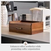 Solid Wood Coffee Pod Holder with Drawer