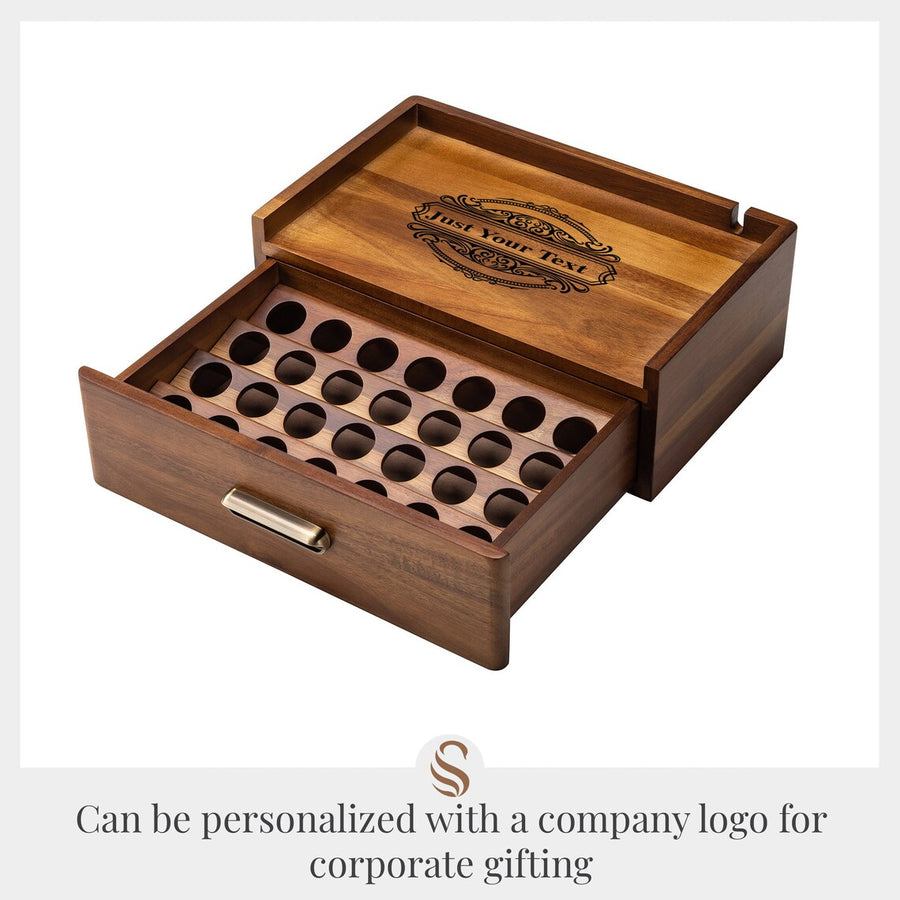 Solid Wood Coffee Pod Holder with Drawer