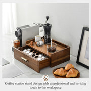 Solid Wood Coffee Pod Holder with Drawer