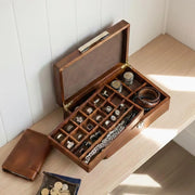 Engraved Wooden Jewelry Box Organizer for Men Jewelry Case Holder with Removable Divider Tray Man Cave Stuff Closet Organizer Fiance Gift