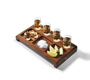 Tequila shot paddle tray with glasses and sections engraved tequila display set cocktail tasting kit wooden tequila gift box for men