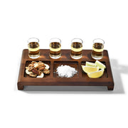 Tequila shot paddle tray with glasses and sections engraved tequila display set cocktail tasting kit wooden tequila gift box for men