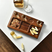 Tequila shot paddle tray with glasses and sections engraved tequila display set cocktail tasting kit wooden tequila gift box for men