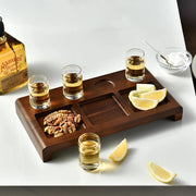 Tequila shot paddle tray with glasses and sections engraved tequila display set cocktail tasting kit wooden tequila gift box for men
