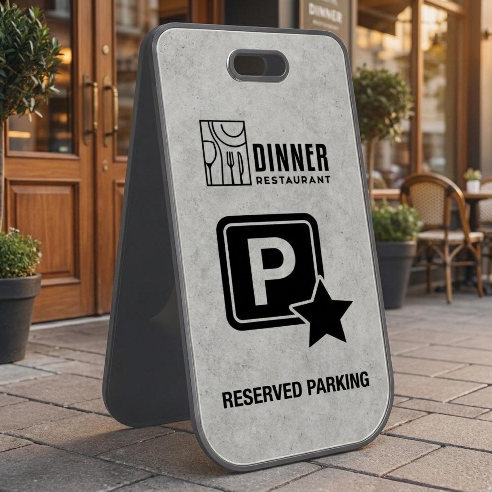 Sidewalk directional sign personalized business advertisement caution warning safety danger restricted area freestanding sign acrylic
