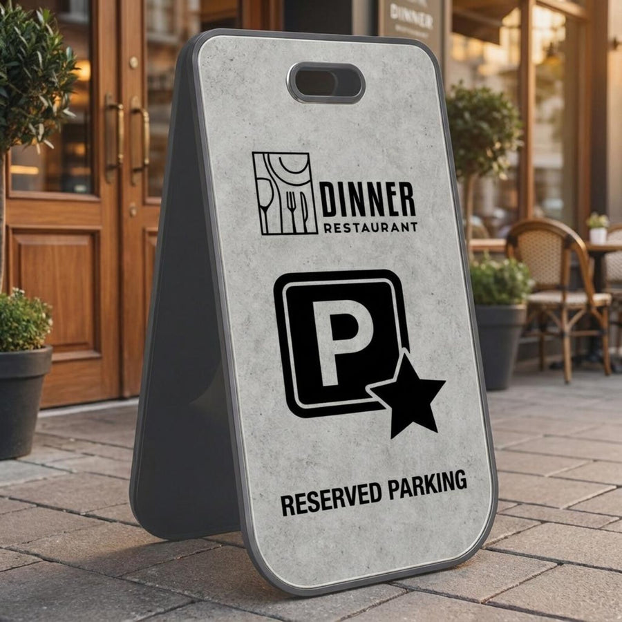 Sidewalk directional sign personalized business advertisement caution warning safety danger restricted area freestanding sign acrylic