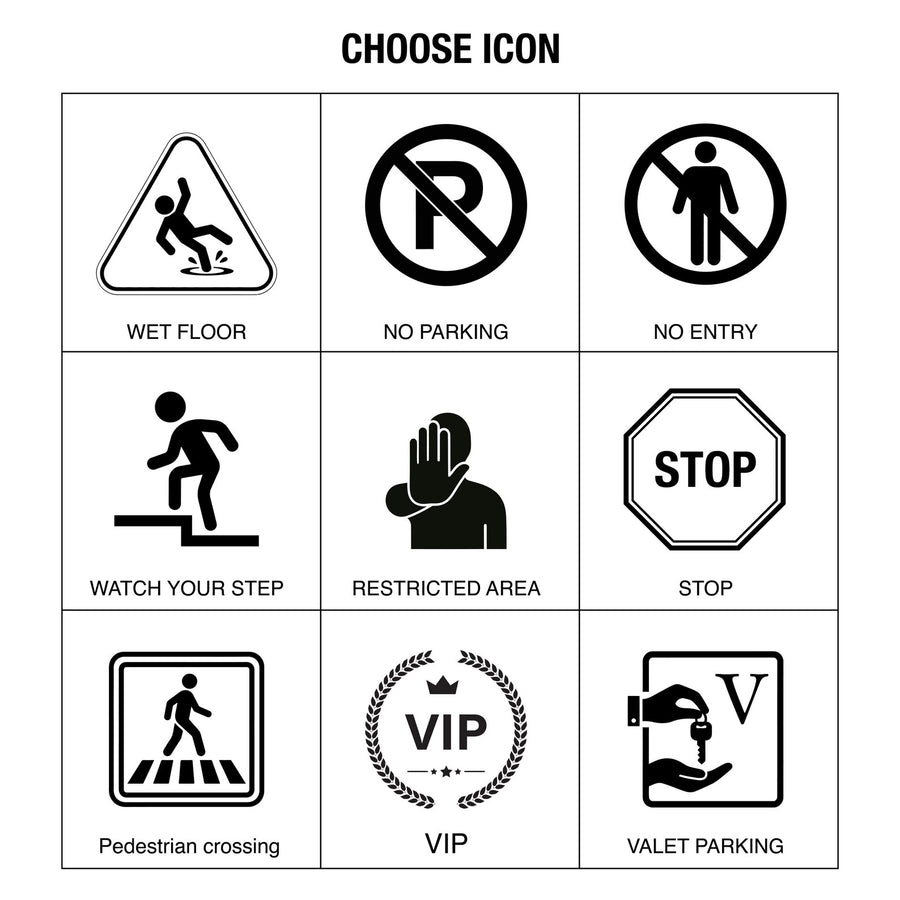 Sidewalk directional sign personalized business advertisement caution warning safety danger restricted area freestanding sign acrylic