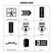 Sidewalk directional sign personalized business advertisement caution warning safety danger restricted area freestanding sign acrylic