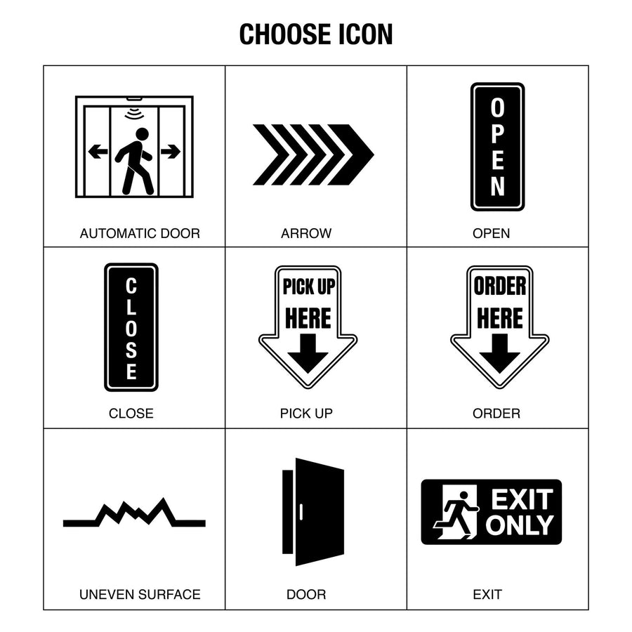 Sidewalk directional sign personalized business advertisement caution warning safety danger restricted area freestanding sign acrylic