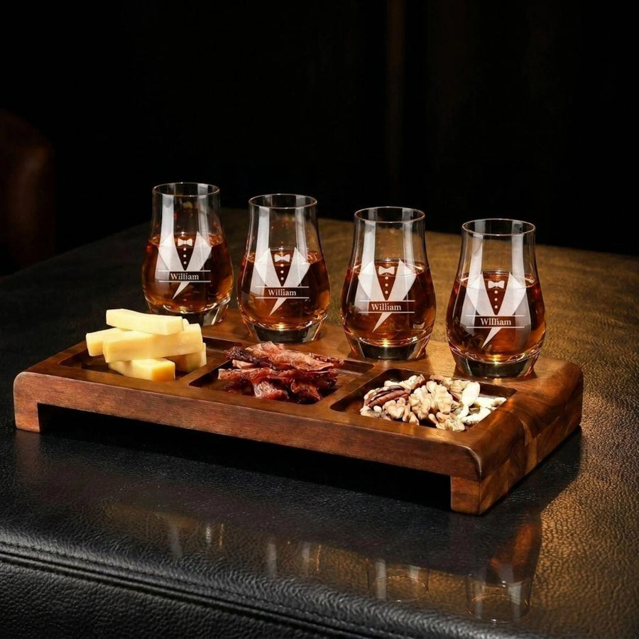Custom whiskey glasses custom groomsmen gifts personalized glassware custom old fashion glass whiskey serving tray custom bar gifts for men