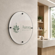 Spa business sign double acrylic wall decor doctor office sign uv print glass business sign for law office welcome sign business name plate