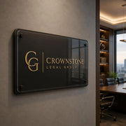 Spa business sign double acrylic wall decor doctor office sign uv print glass business sign for law office welcome sign business name plate