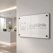 Spa business sign double acrylic wall decor doctor office sign uv print glass business sign for law office welcome sign business name plate