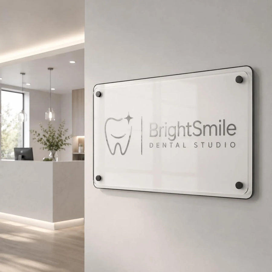 Spa business sign double acrylic wall decor doctor office sign uv print glass business sign for law office welcome sign business name plate