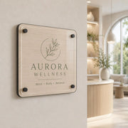 Spa business sign double acrylic wall decor doctor office sign uv print glass business sign for law office welcome sign business name plate