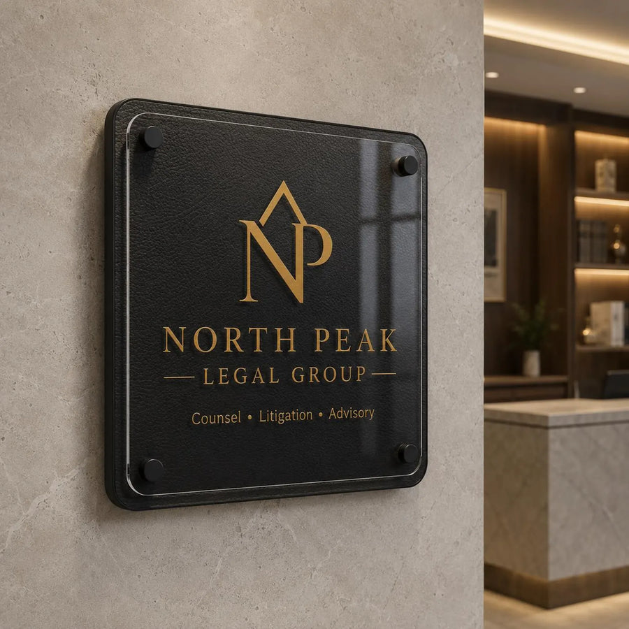Spa business sign double acrylic wall decor doctor office sign uv print glass business sign for law office welcome sign business name plate