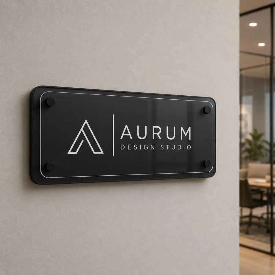 Spa business sign double acrylic wall decor doctor office sign uv print glass business sign for law office welcome sign business name plate