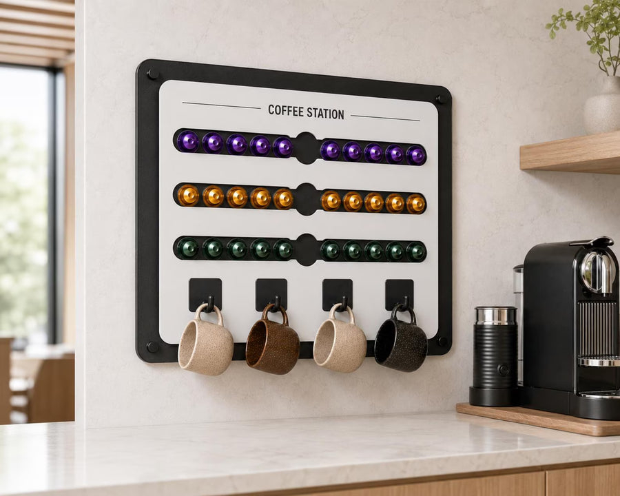 Nespresso Pod Holder Wall Mounted Nespresso Capsule Organizer Coffee Pod Storage Coffee Bar Organizer Space Saving Nespresso