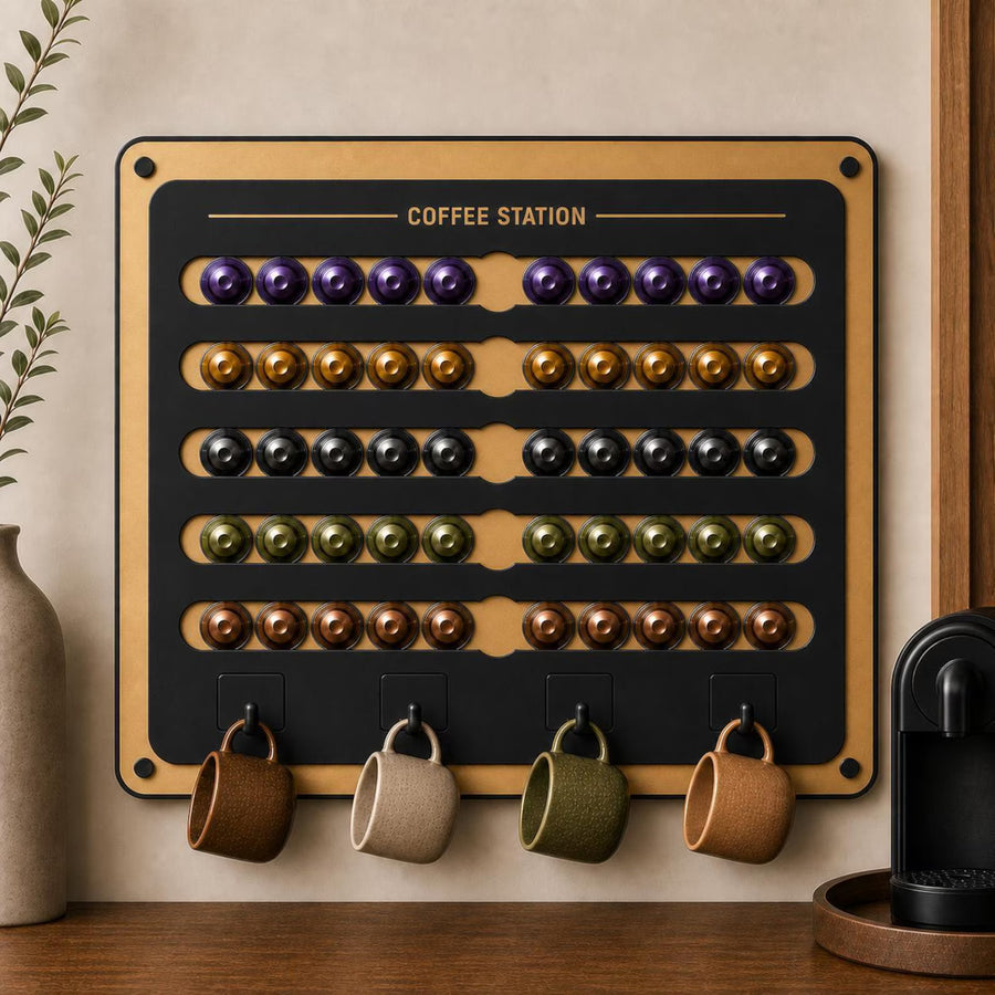Nespresso Pod Holder Wall Mounted Nespresso Capsule Organizer Coffee Pod Storage Coffee Bar Organizer Space Saving Nespresso