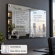 Meeting room writable blank acrylic board wall mounted office task board clear acrylic dry erase board reception announcement acrylic sign