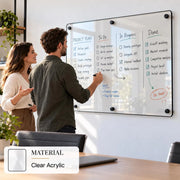 Meeting room writable blank acrylic board wall mounted office task board clear acrylic dry erase board reception announcement acrylic sign