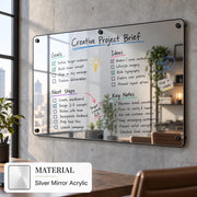 Meeting room writable blank acrylic board wall mounted office task board clear acrylic dry erase board reception announcement acrylic sign