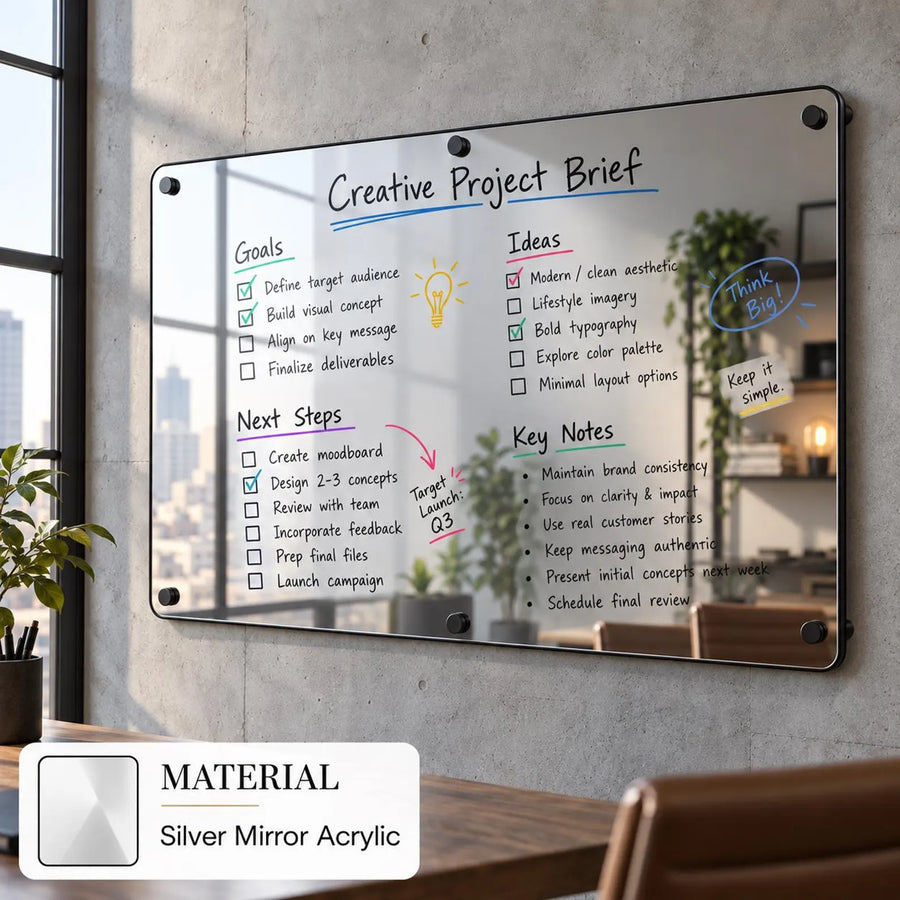 Meeting room writable blank acrylic board wall mounted office task board clear acrylic dry erase board reception announcement acrylic sign