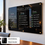 Meeting room writable blank acrylic board wall mounted office task board clear acrylic dry erase board reception announcement acrylic sign