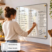 Meeting room writable blank acrylic board wall mounted office task board clear acrylic dry erase board reception announcement acrylic sign