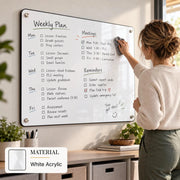 Meeting room writable blank acrylic board wall mounted office task board clear acrylic dry erase board reception announcement acrylic sign